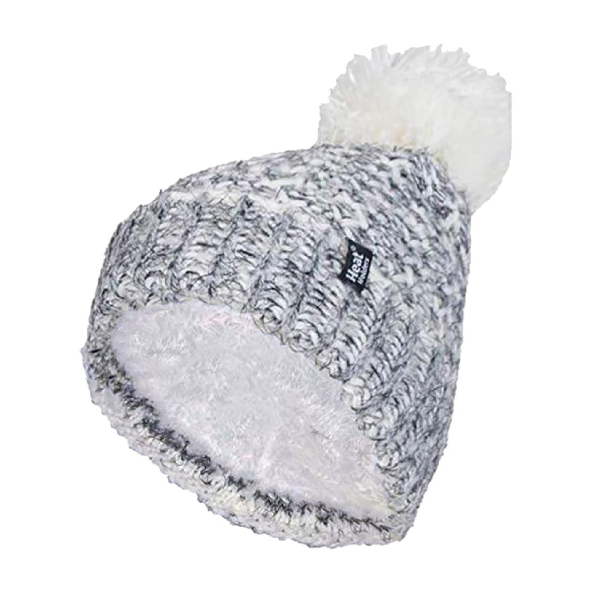 Ladies Fleece Lined Cuffed Thermal Winter Bobble Hat with Pom Pom