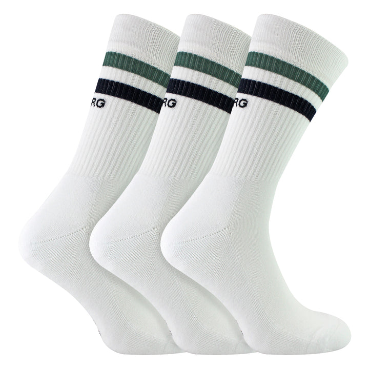 3 Pack Core Sport Ribbbed Top Crew Socks for Men