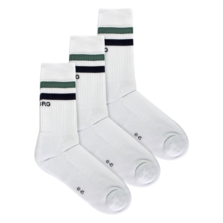 3 Pack Core Sport Ribbbed Top Crew Socks for Men