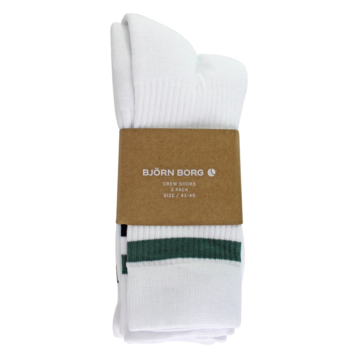 3 Pack Core Sport Ribbbed Top Crew Socks for Men