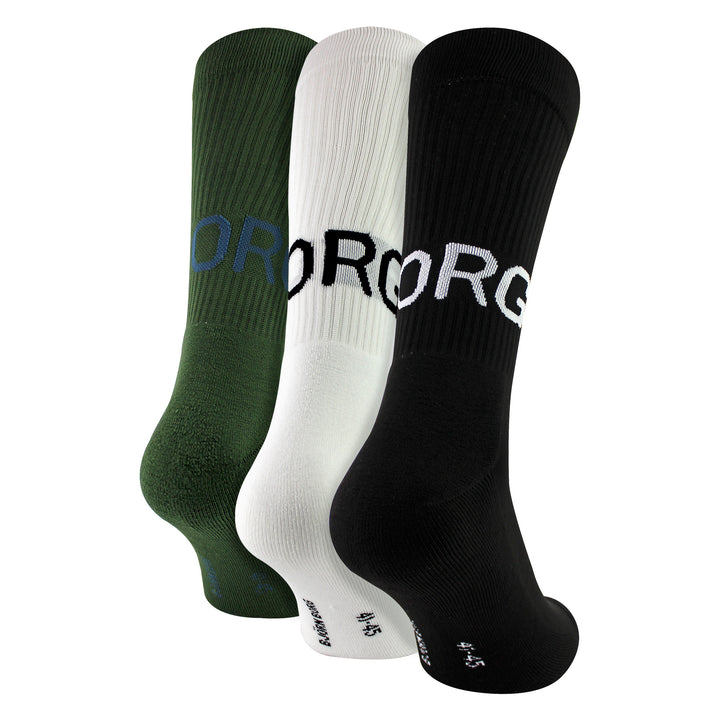 3 Pack Core Sport Ribbbed Top Crew Socks for Men