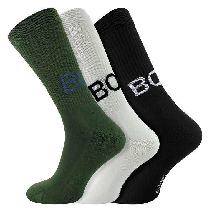 3 Pack Core Sport Ribbbed Top Crew Socks for Men