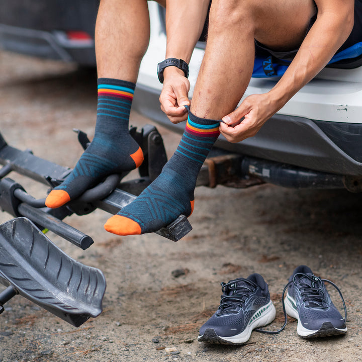 Mens Merino Wool Crew Ultra-Lightweight Anti Blister Running Socks