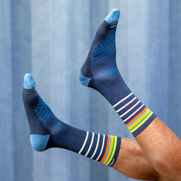 Mens Merino Wool Crew Ultra-Lightweight Anti Blister Running Socks