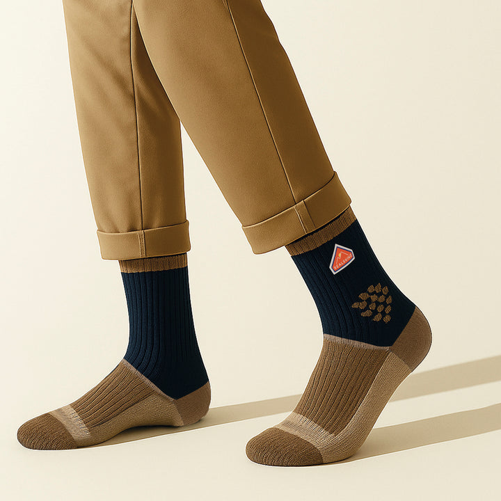 Recycled Wool Mid Colour Block Hiking Socks for Men and Women