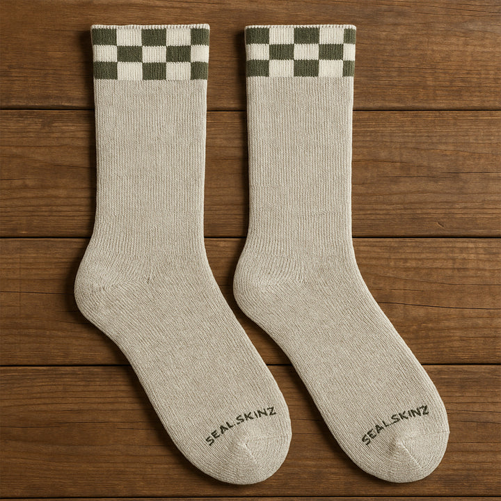 Single Layer Checker Wellie Boot Socks for Men and Women
