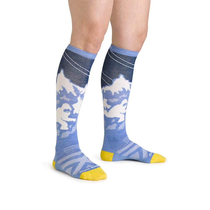 Ladies Over-the-Calf Patterned Lightweight Ski Snowboard Merino Wool Socks