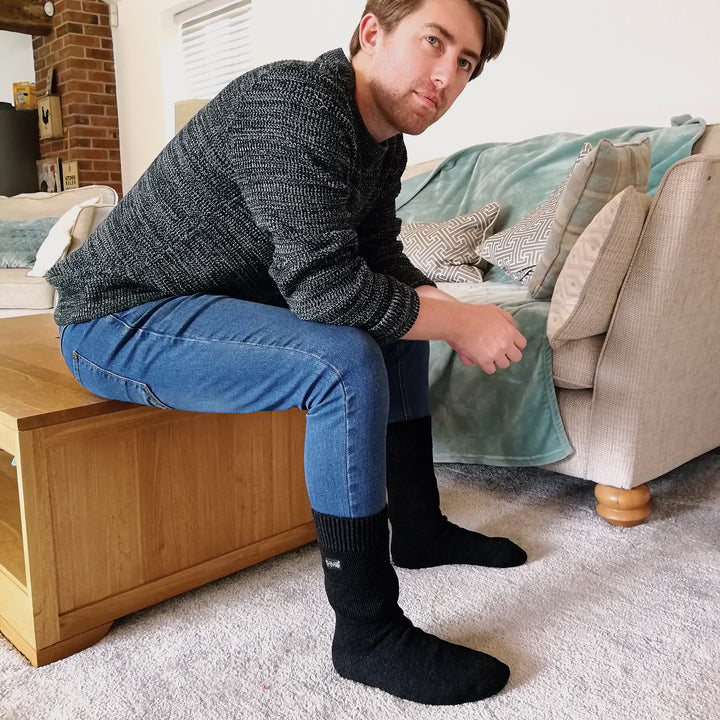Chaussettes thermiques épaisses d'hiver pour hommes avec orteils sans couture (options multipack)