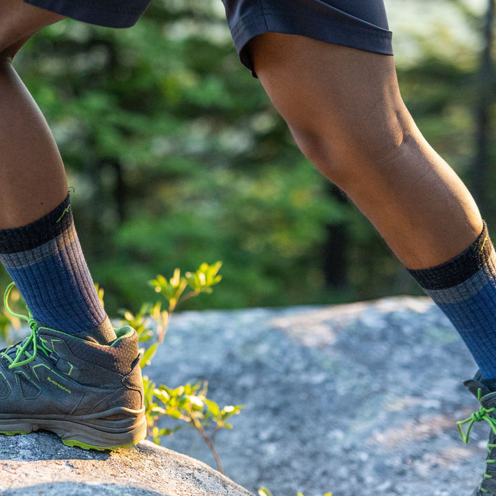 Mens Merino Wool Micro Crew Lightweight Seamless Hiking Socks