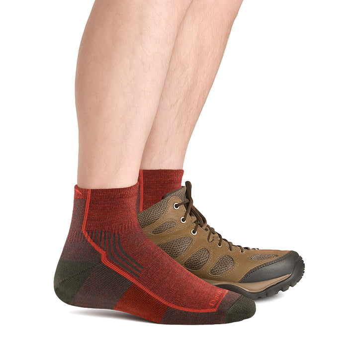 Mens Merino Wool Quarter Midweight Seamless Hiking Socks