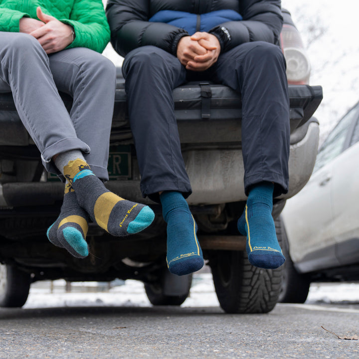 Mens Merino Wool Quarter Midweight Seamless Hiking Socks