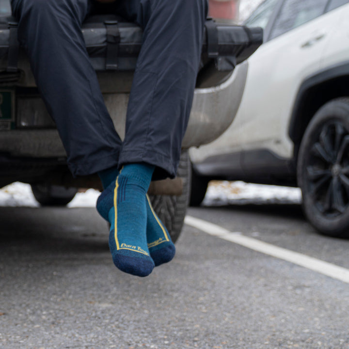 Mens Merino Wool Quarter Midweight Seamless Hiking Socks