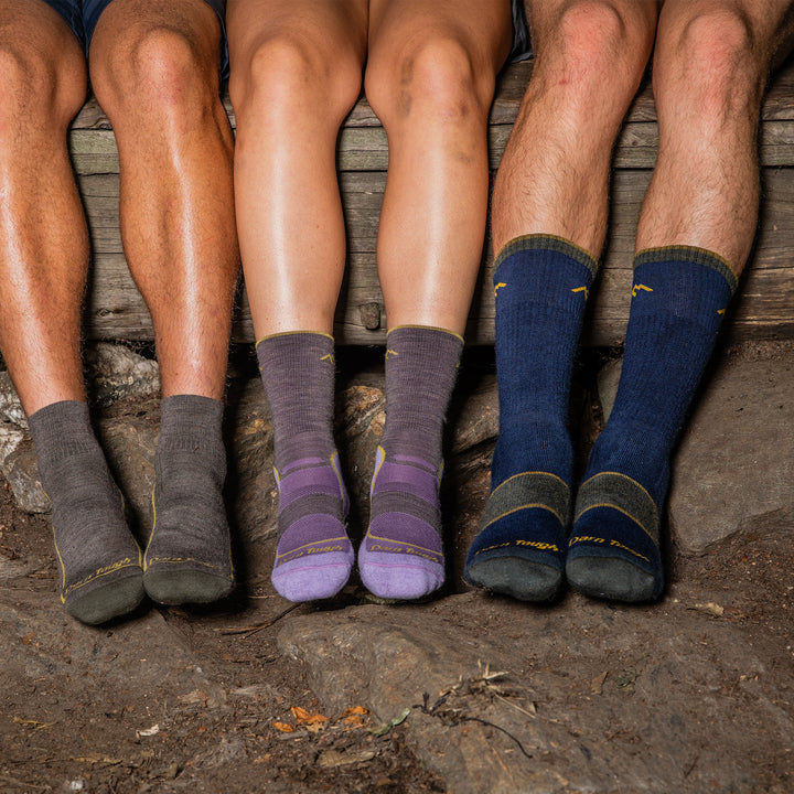 Mens Merino Wool Quarter Midweight Seamless Hiking Socks