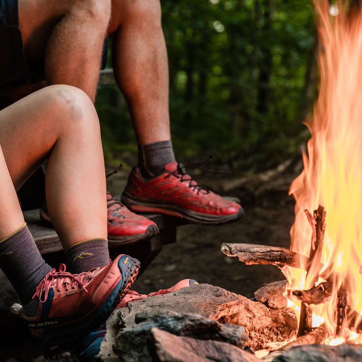Mens Merino Wool Quarter Midweight Seamless Hiking Socks