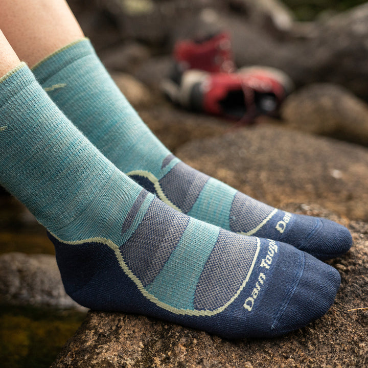 Ladies Micro Crew Lightweight Hiking Merino Socks