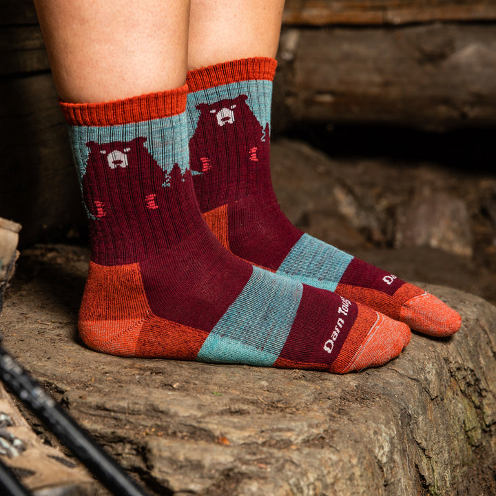Ladies Novelty Bear Patterned Hiking Merino Socks