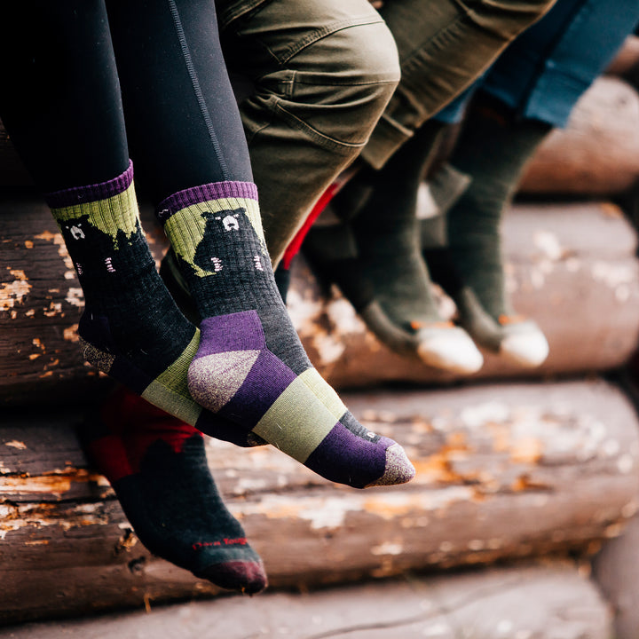 Ladies Novelty Bear Patterned Hiking Merino Socks
