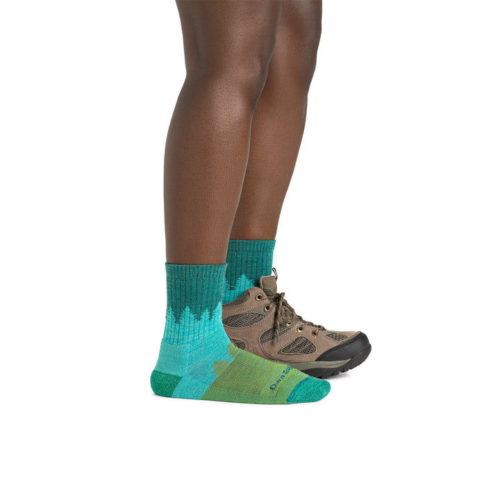 Ladies Micro Crew Midweight Hiking Merino Wool Seamless Socks