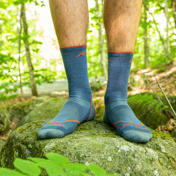 Mens Merino Wool Crew Lightweight Anti Blister Hiking Socks