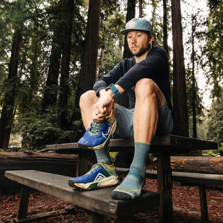 Mens Merino Wool Crew Lightweight Anti Blister Hiking Socks