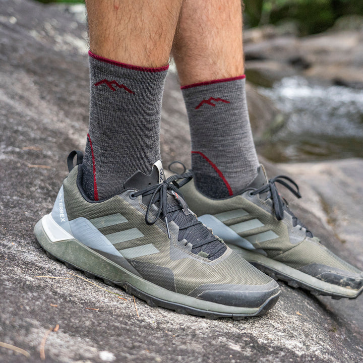 Mens Merino Wool Crew Lightweight Anti Blister Hiking Socks