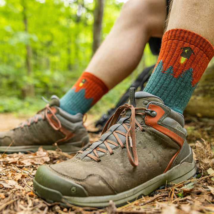Mens Merino Wool Crew Midweight Seamless Hiking Socks