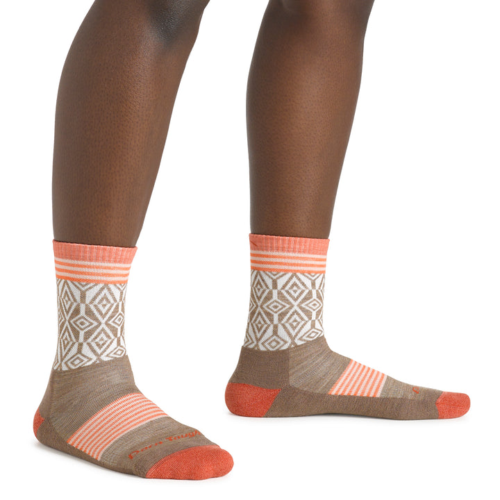 Ladies Patterned Micro Crew Hiking Merino Socks