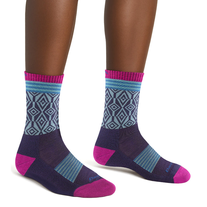 Ladies Patterned Micro Crew Hiking Merino Socks