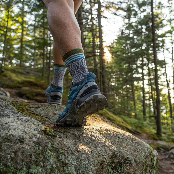 Ladies Patterned Micro Crew Hiking Merino Socks