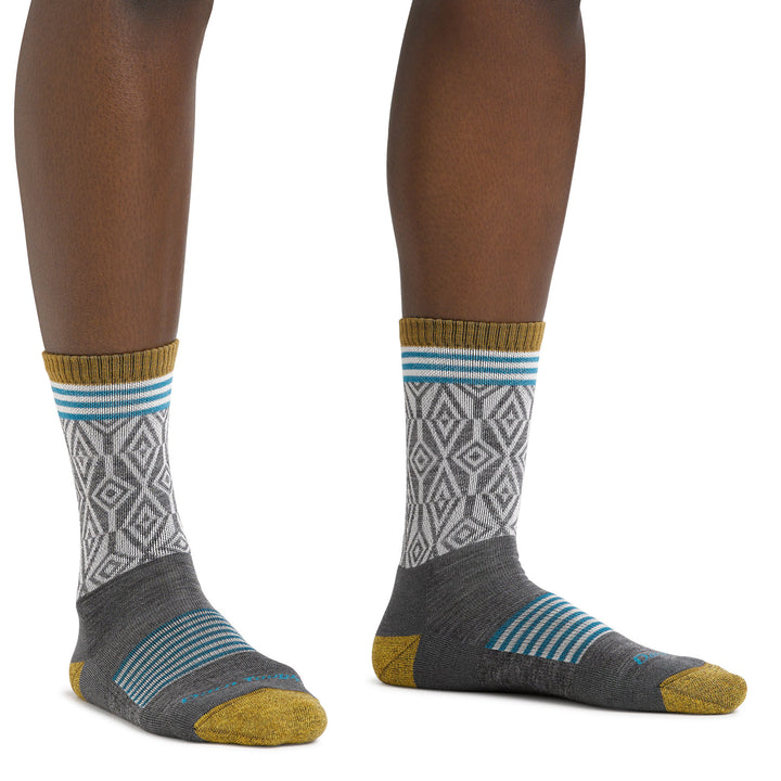 Ladies Patterned Micro Crew Hiking Merino Socks