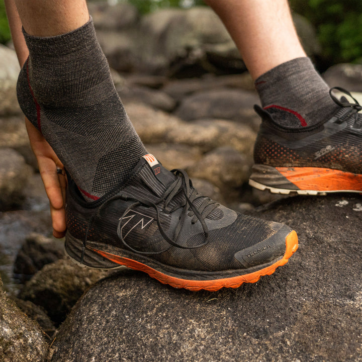 Mens Quarter Lightweight Hiking Anti Blister Merino Wool Socks