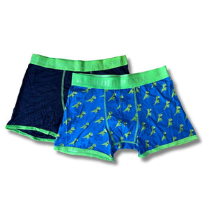 Bambus-Boxershorts, 2er-Pack – Marineblau & T-Rex