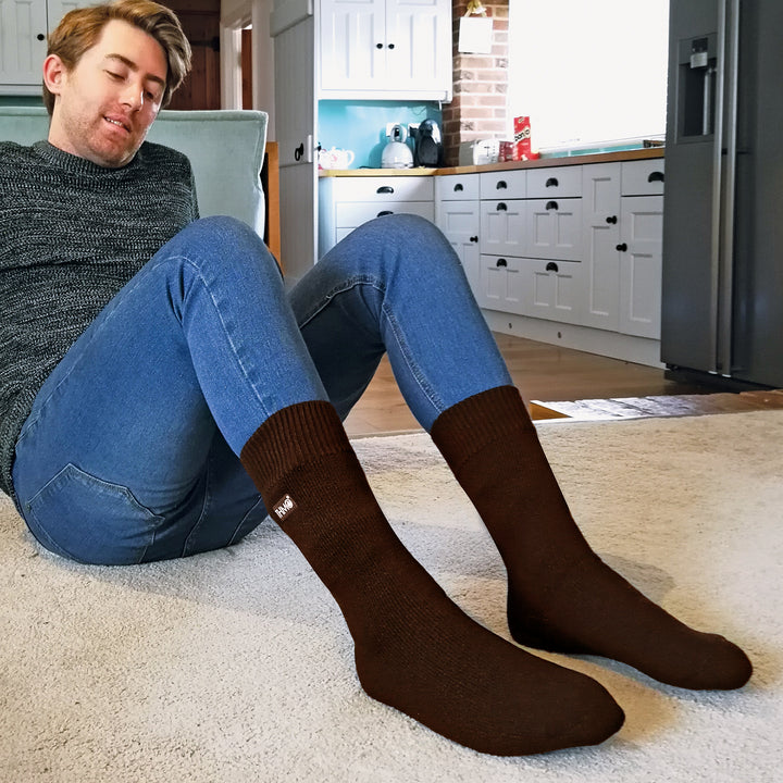 Chaussettes thermiques épaisses d'hiver pour hommes avec orteils sans couture (options multipack)