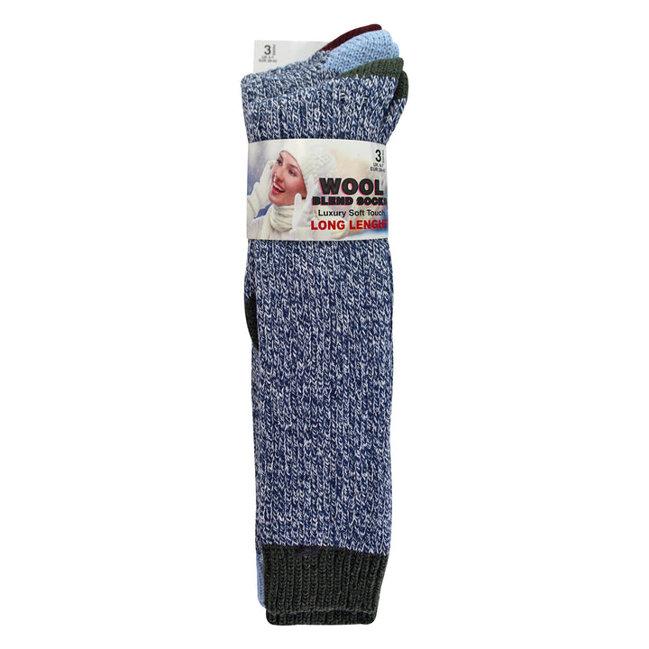 3 Pairs Extra Long Warm Wool Ladies Socks