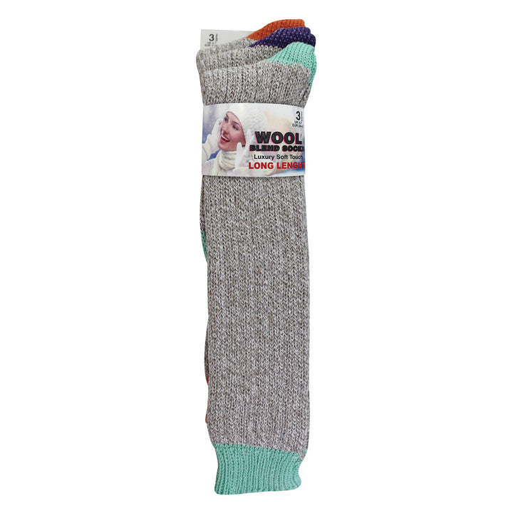 3 Pairs Extra Long Warm Wool Ladies Socks