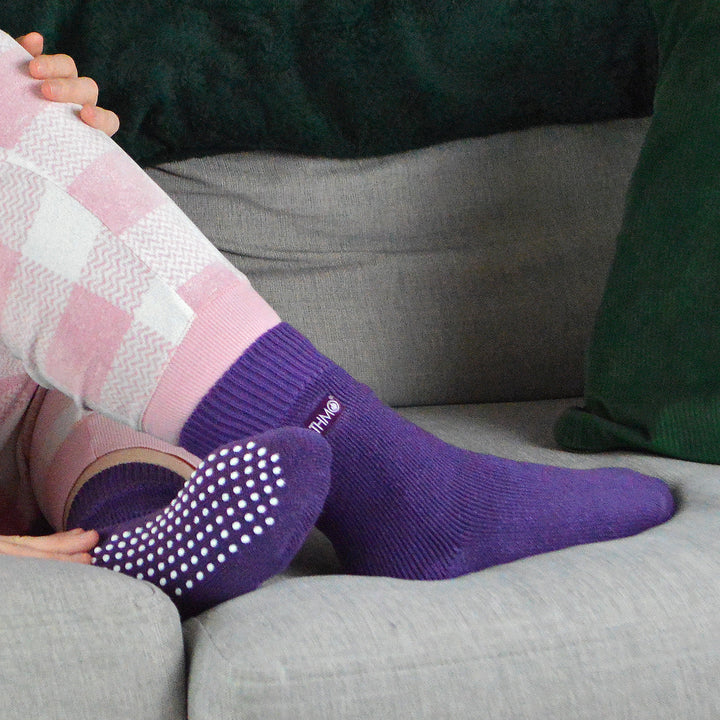 3 Pack Ladies Cosy Non Slip Thermal Slipper Socks with Grippers