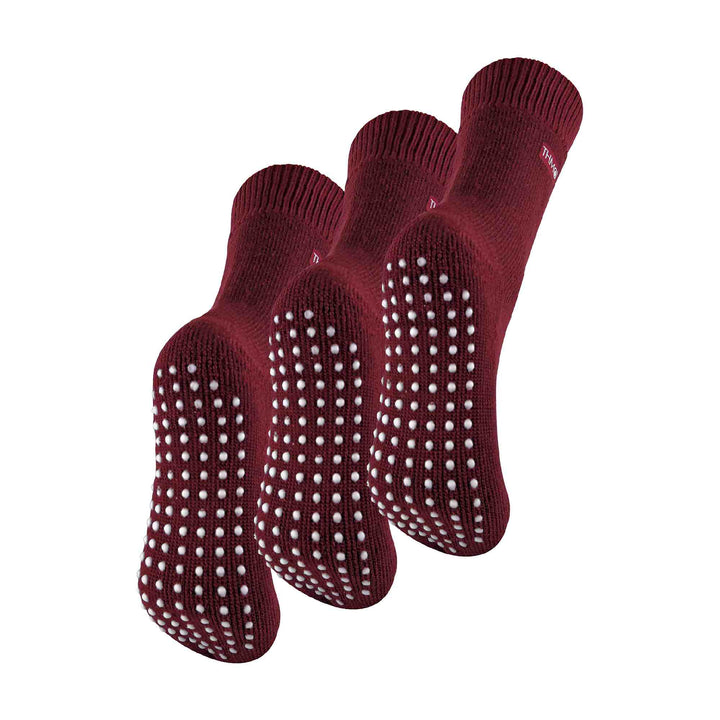 3 Pack Ladies Cosy Non Slip Thermal Slipper Socks with Grippers