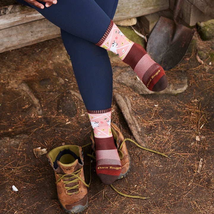 Ladies Merino Wool Animal Patterned Hiking Boot Socks