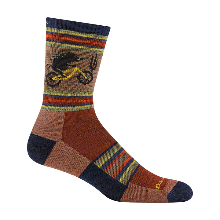 Mens Animal Patterned Micro Crew Lightweight Hiking Merino Wool Socks
