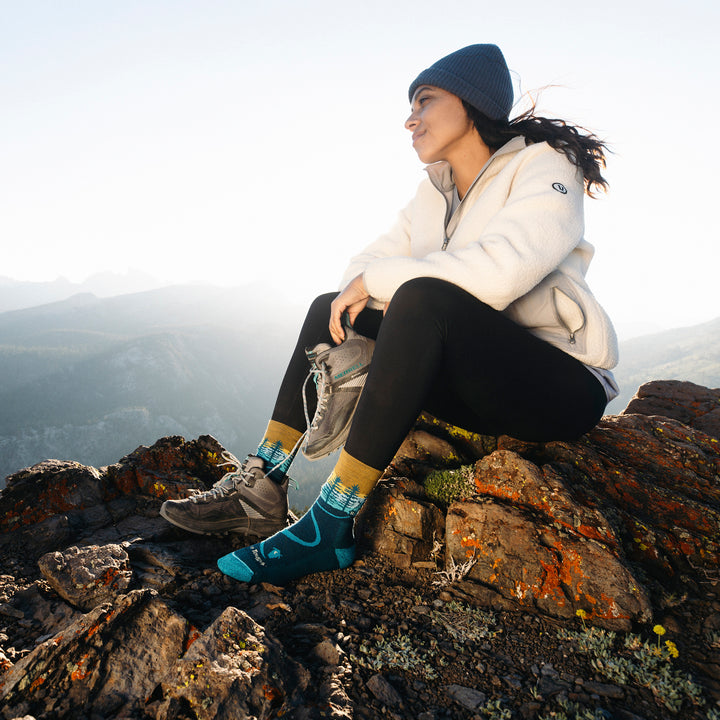 Ladies Northwoods Micro Crew Patterned Cushioned Hiking Socks