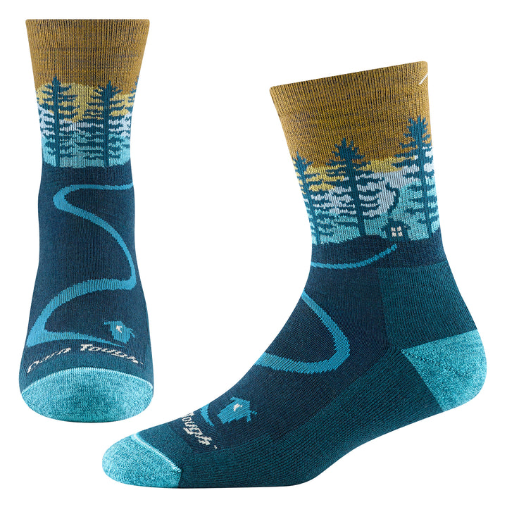 Ladies Northwoods Micro Crew Patterned Cushioned Hiking Socks