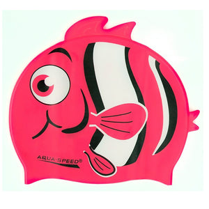 Boys Nemo Patterned Swimming Cap | Silicone 3D Print Easy Fit Swim Cap for Kids