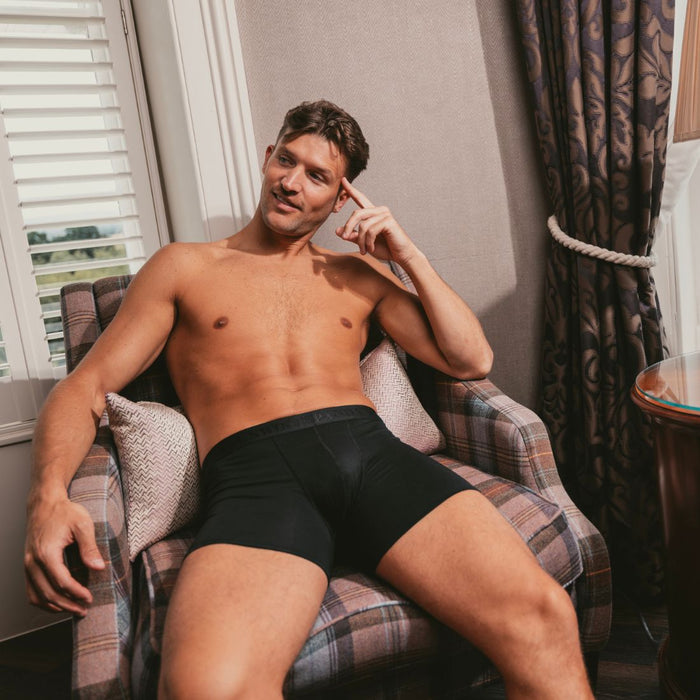 Boxers en bambou - Noir / Bande noire