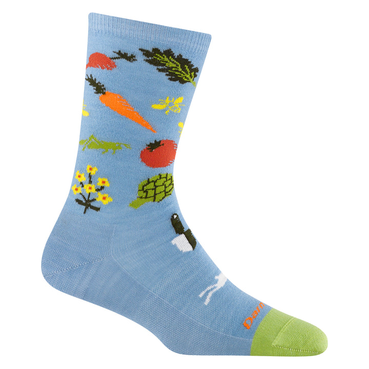 Ladies Vegetable Patterned Lightweight Merino Wool Crew Socks