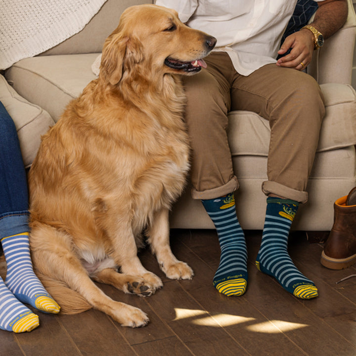Mens Animal Patterned Crew Lightweight Seamless Merino Wool Socks