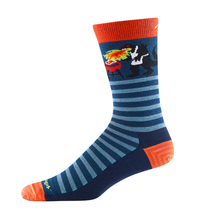Mens Animal Patterned Crew Lightweight Seamless Merino Wool Socks