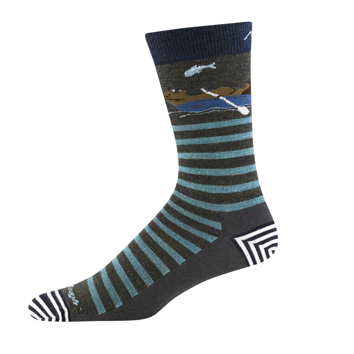 Mens Animal Patterned Crew Lightweight Seamless Merino Wool Socks