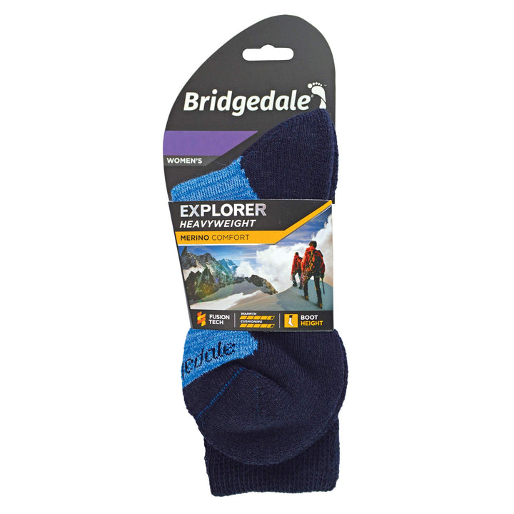 Bridgedale Women's Heavyweight Merino Comfort Boot Socks - Purple Marl, Wool Blend