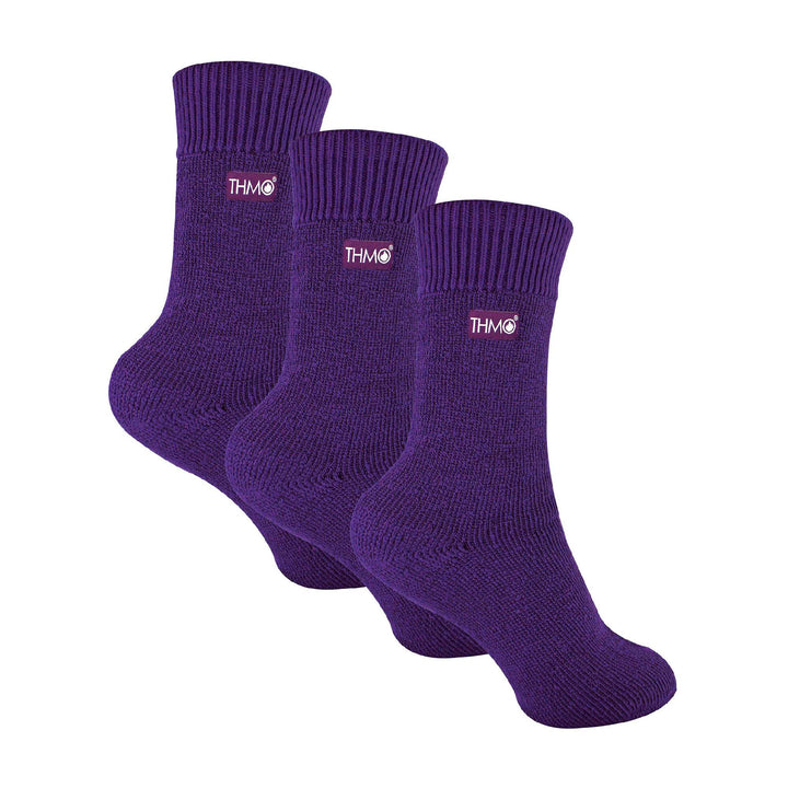 3 Pairs Kids Thermal Socks | Ribbed Soft Top Fleece Fluffy Inner Warm Socks