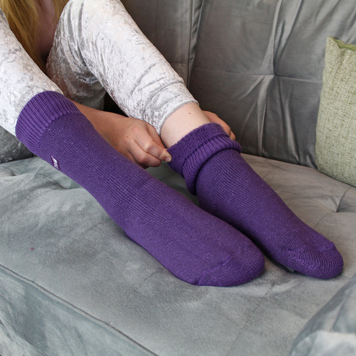 3 Pairs Kids Thermal Socks | Ribbed Soft Top Fleece Fluffy Inner Warm Socks